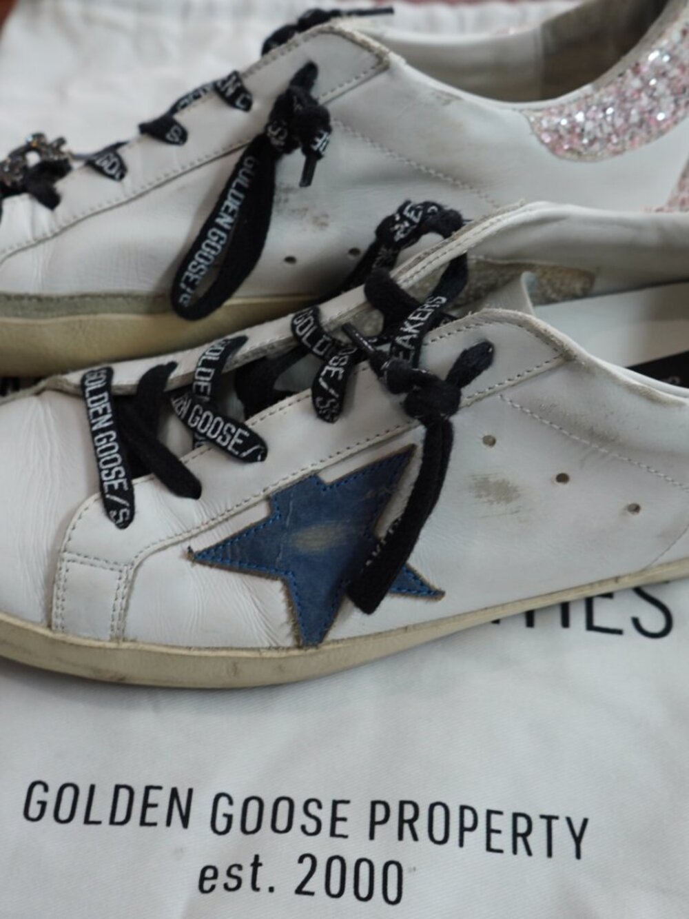 Golden Goose Super-Star Glitter Sneakers - Low Rise - Size 9 - Picture 9 of 9